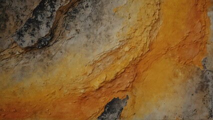 apricot orange to lemon yellow gradient color rough grunge rock texture close-up background from Generative AI - obrazy, fototapety, plakaty