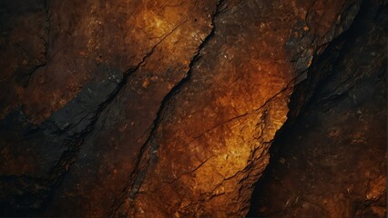 dark amber to burnt sienna gradient color rough grunge rock texture close-up background from Generative AI - obrazy, fototapety, plakaty