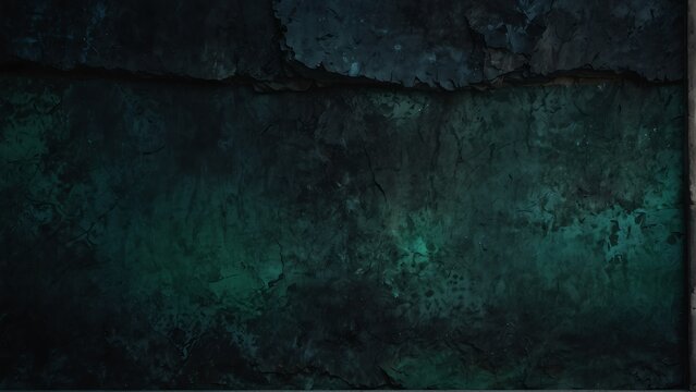 midnight blue to forest green gradient color rough grunge rock texture close-up background from Generative AI