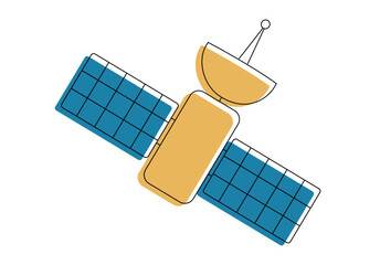 Satellite With Attached Satellite space technology.