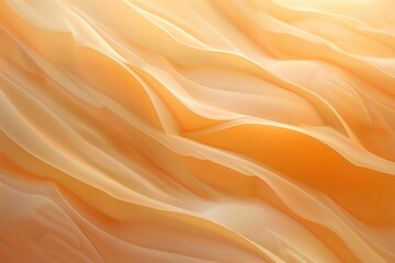 Abstract orange and beige background with soft waves of fabric, creating an elegant and dreamy atmosphere