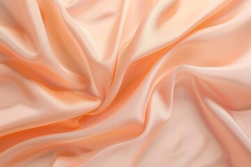 Abstract soft peach colored silk fabric, with smooth texture and subtle sheen - obrazy, fototapety, plakaty