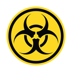 Biohazard Yellow Sign. Danger Icon. Vector