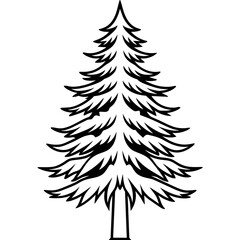 set of christmas trees vector illustration