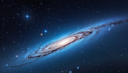 Naklejka premium Night sky Universe filled with stars, nebula and galaxy