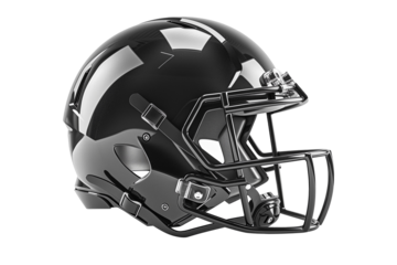 Side view of black football helmet