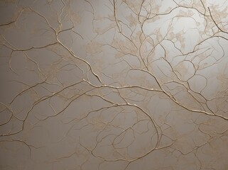 Complex network of golden lines sprawls across muted background, creating intricate pattern reminiscent of branches, veins. Lines weave, intersect.