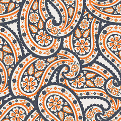 Paisley Vector Pattern. Seamless Floral Textile Background © antalogiya