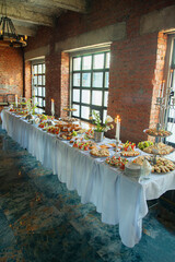 table setting at restaurant for a dinner, delicious dishes, food, holiday mood