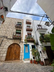 old street of the city of valencia, spain