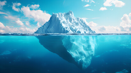 Iceberg Floating on Sea