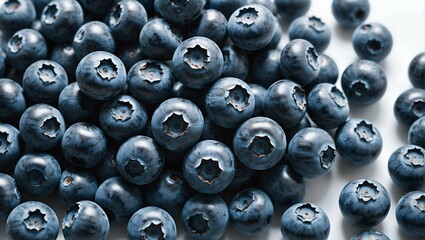 fresh ripe blueberries on a white background, organic products concept
