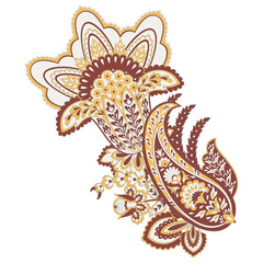 Vector paisley pattern. Vintage flowers Decorative ornament card, invitation, web design - 782131886
