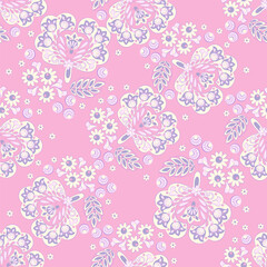 asian floral seamless pattern. Damask seamless vector background - 782132028