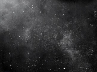 Dust and scratches design. Aged photo editor layer. Black grunge abstract background. Copy space
