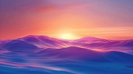 Minimalist Abstract Sunset Background with Foggy Wind, Presented in 3D AI Image