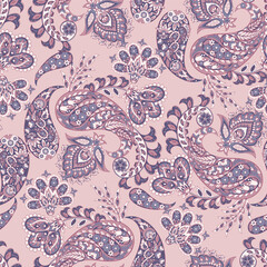 Orante damask textile background. Paisley seamless pattern - 782132633