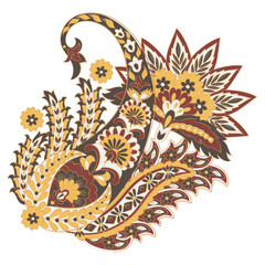 Paisley vector isolated pattern. Damask style Vintage illustration - 782132651