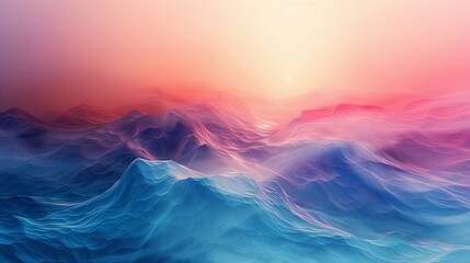 Fototapeta na wymiar Minimalist Abstract Sunset Background with Foggy Wind, Crafted in 3D AI Image