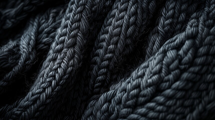 Black knitted fabric