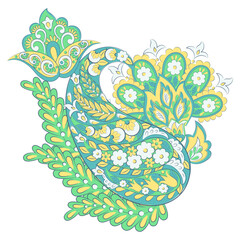 Paisley vector isolated pattern. Floral Vintage illustration - 782133846