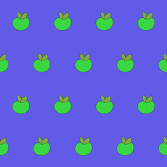 Funny Cute Apple Fruit  Seamless Pattern Background. Kawaii Bright  Cartoon Character Happy Birthday Wallpaper, Wrapping, Digital Paper Print. Kid Textile fabric Fashion Style. Bold Vivid Color Swatch