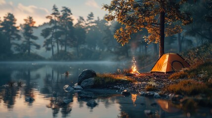 Camping lifestyle, Document the everyday moments and rituals of camping life, from morning coffee by the campfire to peaceful moments of reflection in nature