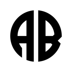Letters AB in a Circular Logo Design