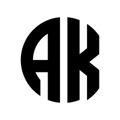 Letters AK in a Circular Logo Design