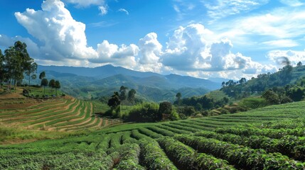 Fototapeta na wymiar Potato farmland, Chiangmai, Northern AI generated