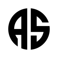 Letters AS in a Circular Logo Design