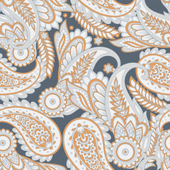 paisley seamless Vector pattern. batik style background - 782136058