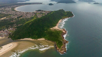Guarda do Embaú Beach located in the state of Santa Catarina near Florianopolis. Aerial image of...
