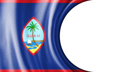 Abstract illustration, Guam flag with a semi-circular area White background for text or images.