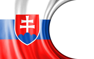 Abstract illustration, Slovakia flag with a semi-circular area White background for text or images.