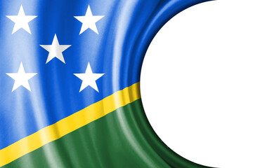 Abstract illustration, Solomon Islands flag with a semi-circular area White background for text or images.