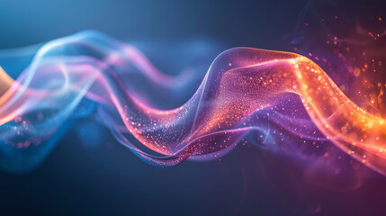 Obraz premium A colorful wave of light with a blue and red section