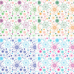Creative artistic floral background. Hand drawn doodle seamless pattern