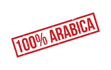 Red 100% Arabica Rubber Stamp Seal Vector