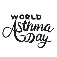 World Asthma Day text. Hand drawn vector art.