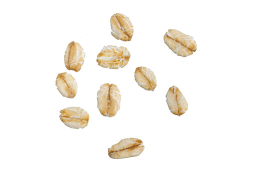 oat flakes on isolated background
