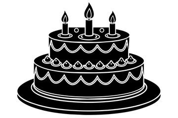 cake silhouette vector art illustration