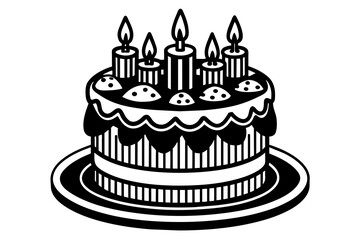 cake silhouette vector art illustration