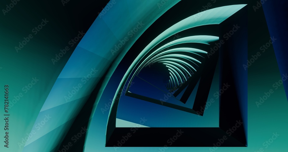 Aufkleber futuristic architecture rotating spiral structure 3d render