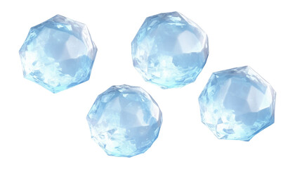 ice balls isolated on transparent background cutout