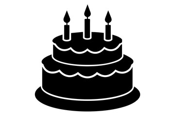 cake silhouette vector art illustration