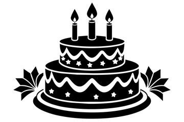 cake silhouette vector art illustration