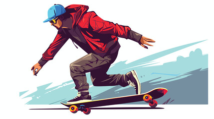 Skateboard extreme sport urban clipart vector illus