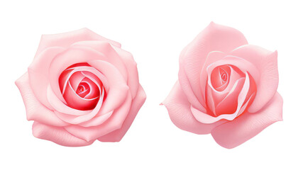 pink roses isolated on transparent background cutout