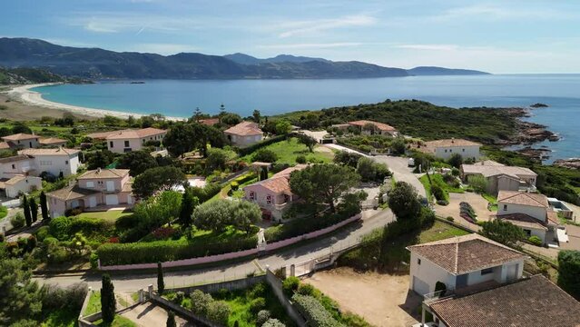 Corsica. villas and houses on the Mediterranean coast